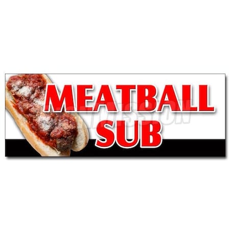 Signmission MEATBALL SUB DECAL sticker submarine sandwich cheese sauce sub italian, D-48 Meatball Sub D-48 Meatball Sub